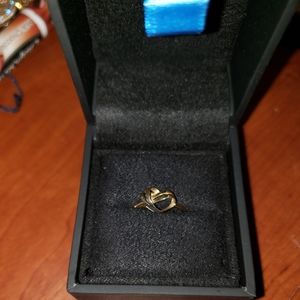 14k gold two tone heart ring